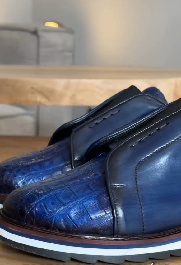 Haze blue advanced business men's shoes