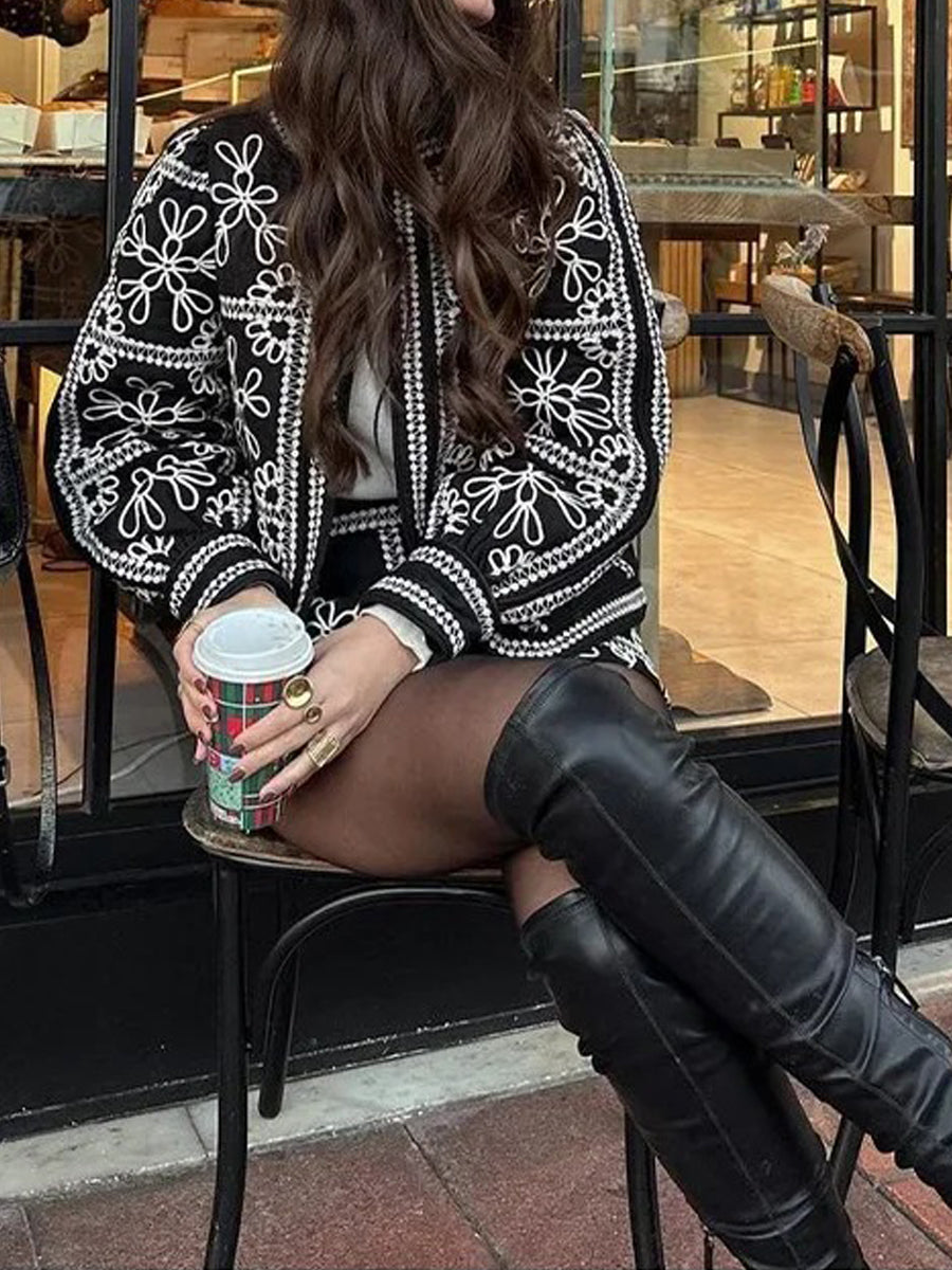 Printed Fashion Long Sleeve Coat