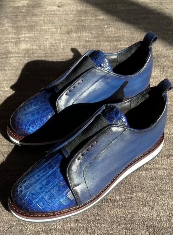 Haze blue advanced business men's shoes