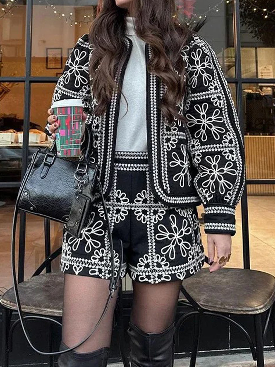 Printed Fashion Long Sleeve Coat