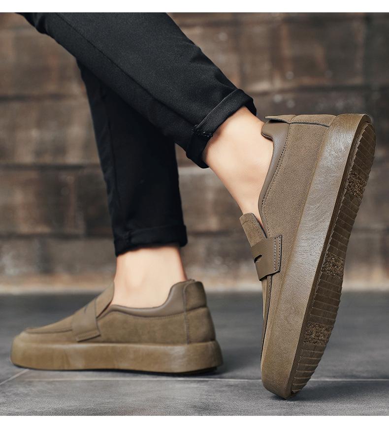 Pure suede  versatile platform casual shoes