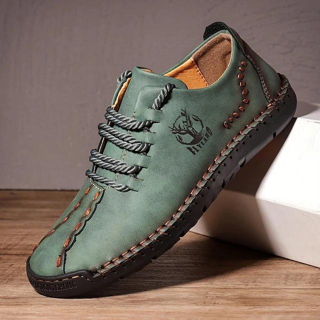 Men's Oxford Handmade Shoes Comfortable Shoes Large Size Casual Outdoor Daily PU Breathable