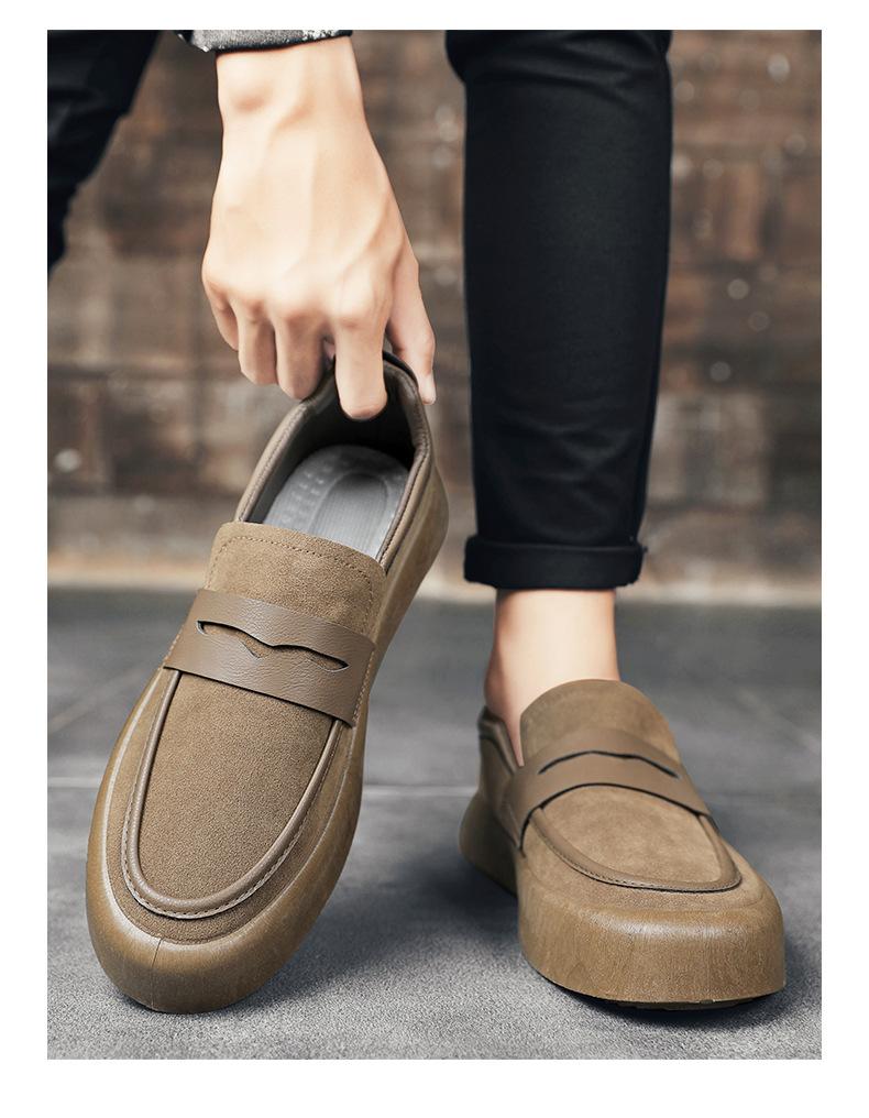 Pure suede  versatile platform casual shoes