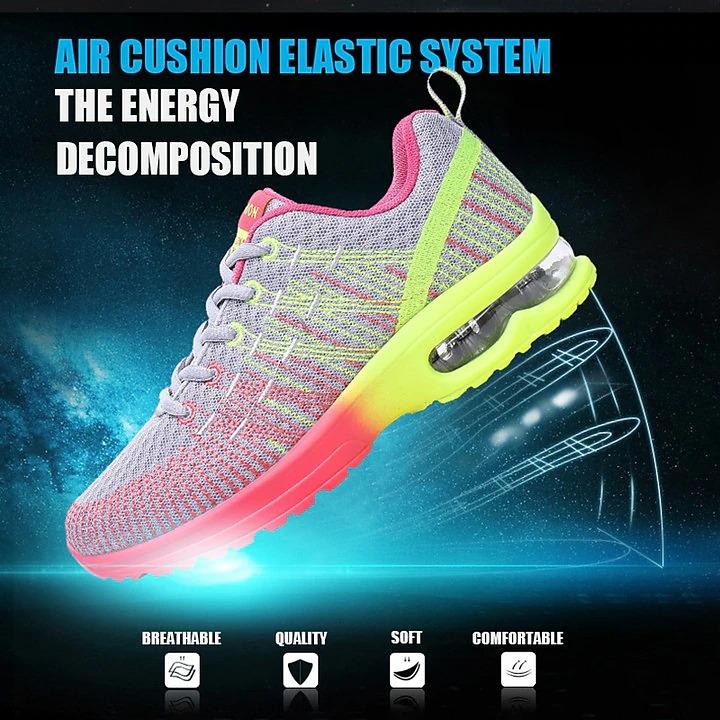 New Color Air Cushion Flying Weaver Women's Running Shoes