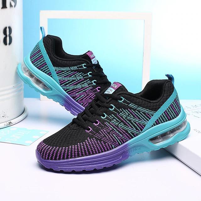 New Color Air Cushion Flying Weaver Women's Running Shoes