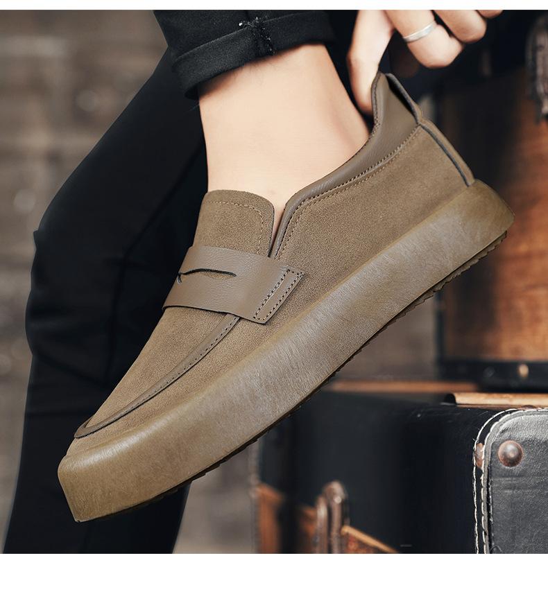 Pure suede  versatile platform casual shoes