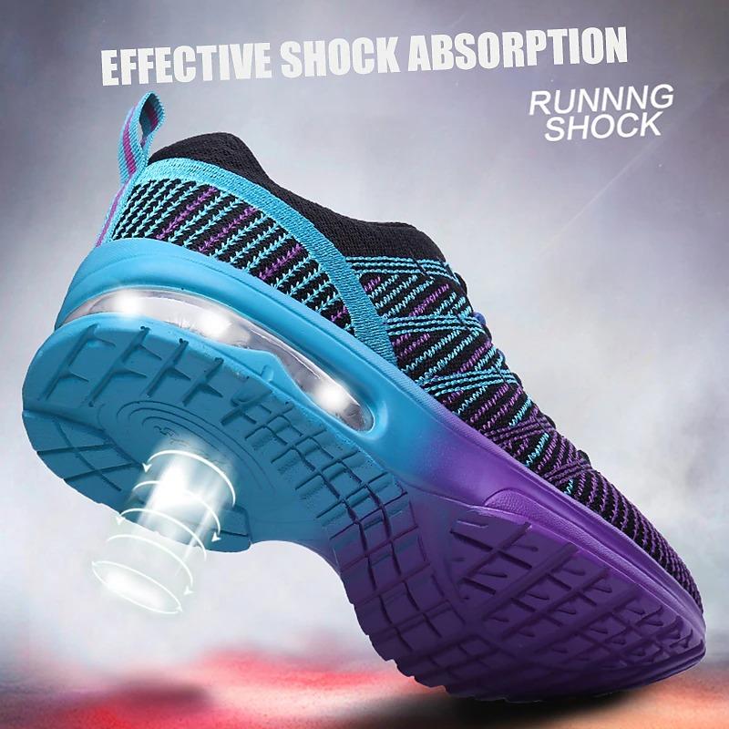 New Color Air Cushion Flying Weaver Women's Running Shoes