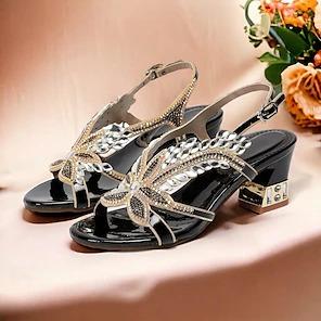 Diamond high-heeled sandals