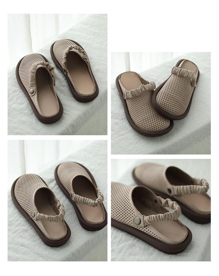 New breathable sandals with round head and flat bottom