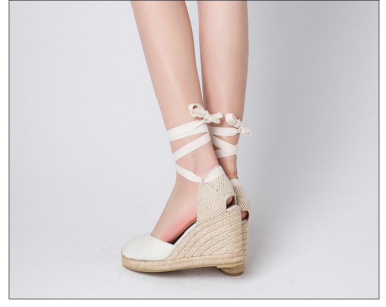 Women's espadrille strappy wedge shoes