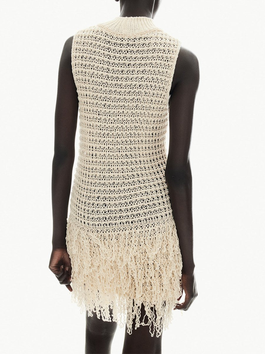 Sleeveless Fringed Knitted Dress