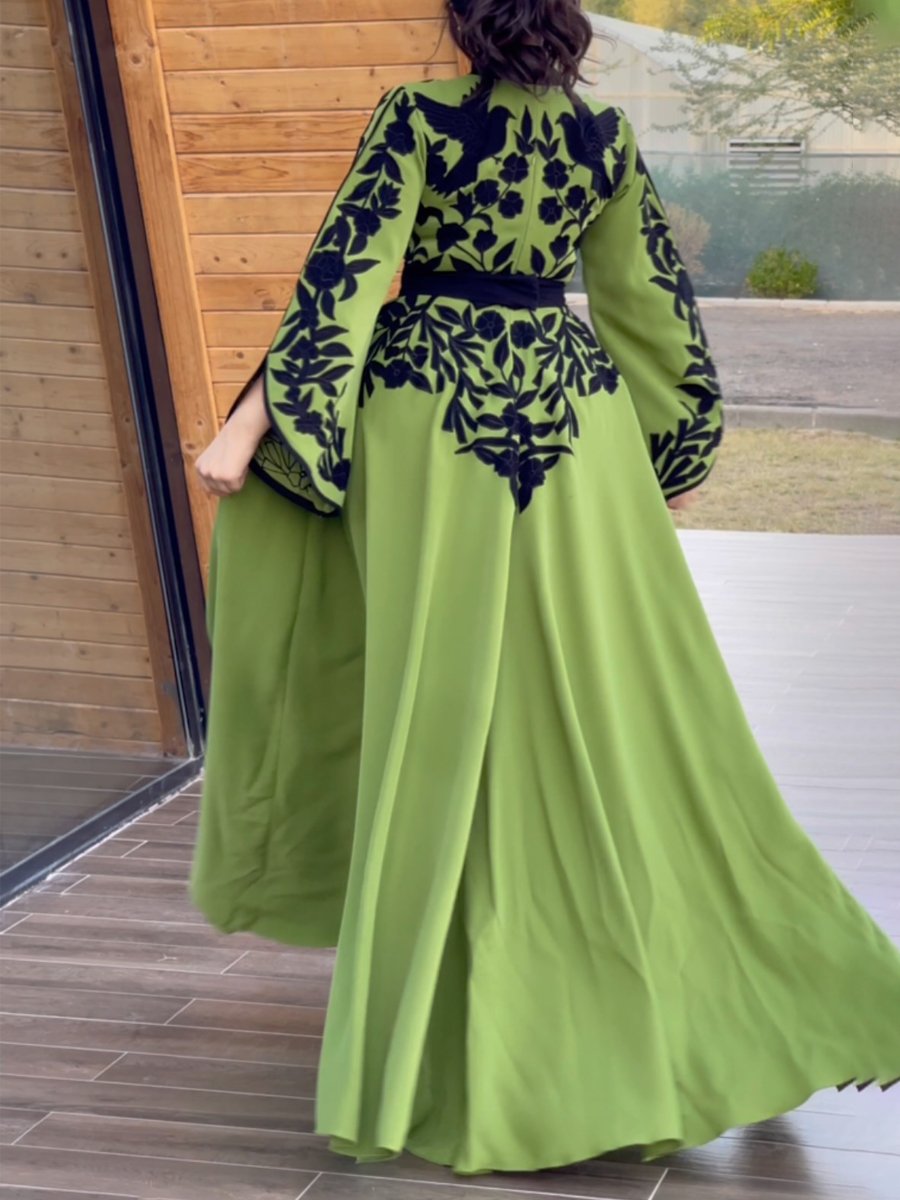 Printed Long Sleeve Maxi Dress