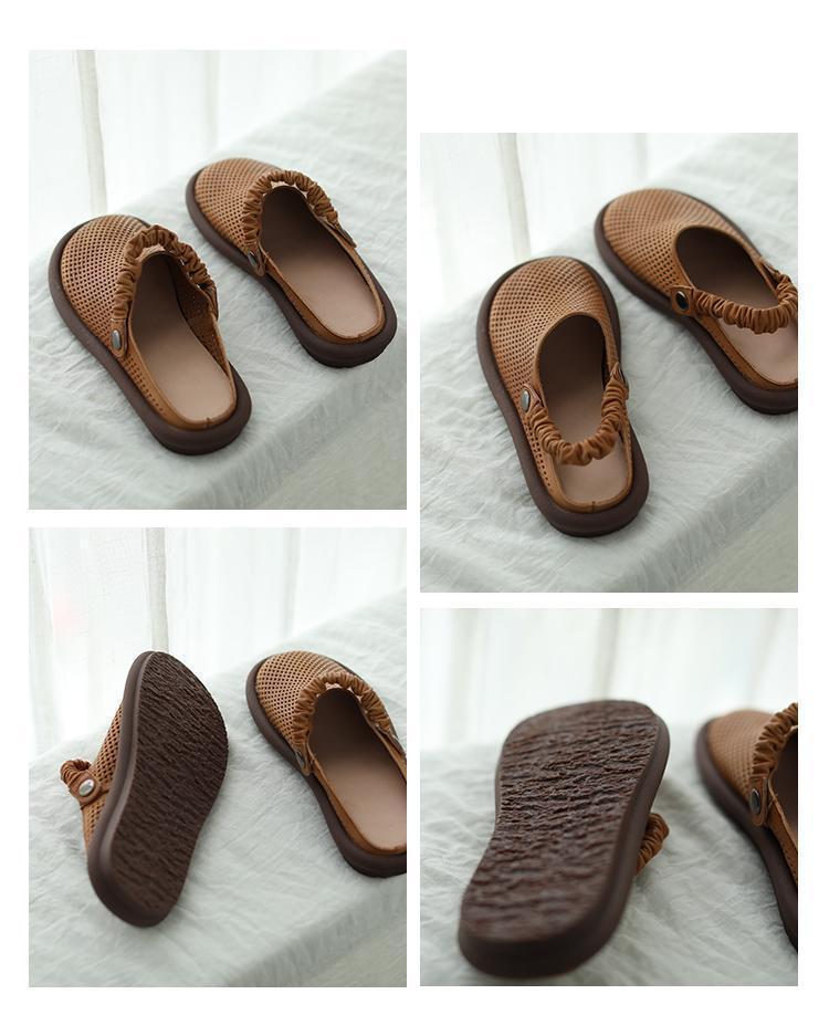 New breathable sandals with round head and flat bottom