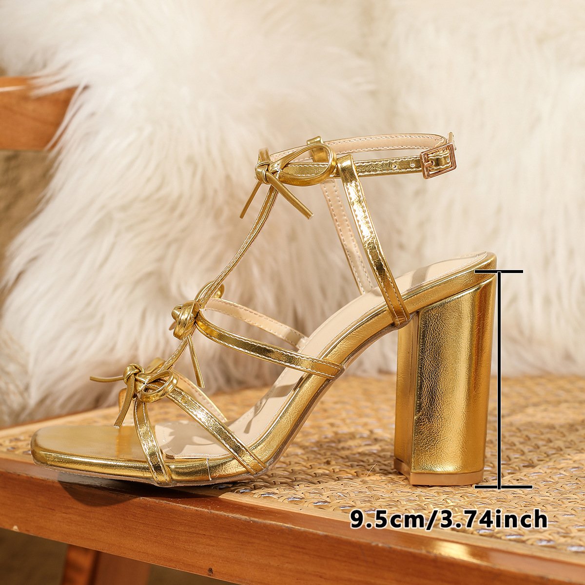 Women's Gold Strappy Sandals