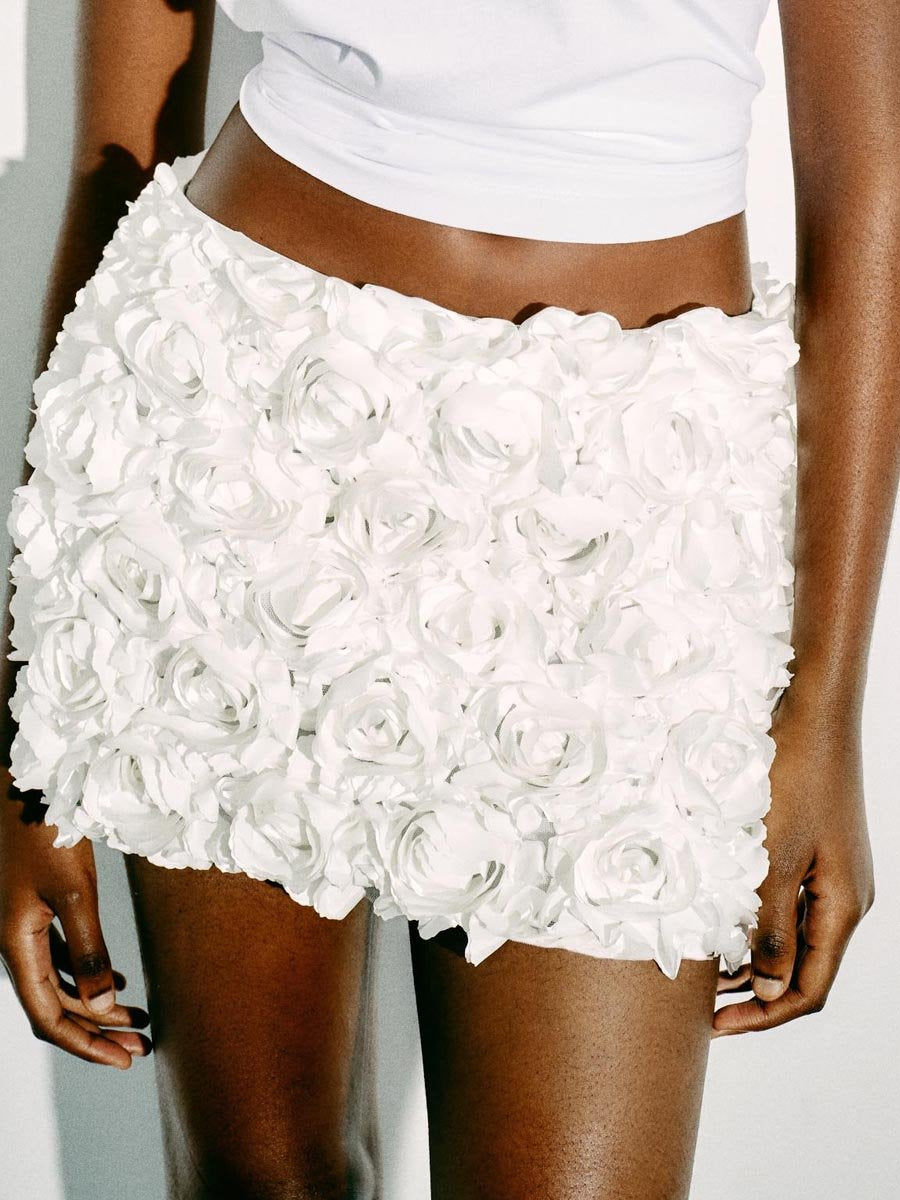 Tulle Floral Mini Skirt