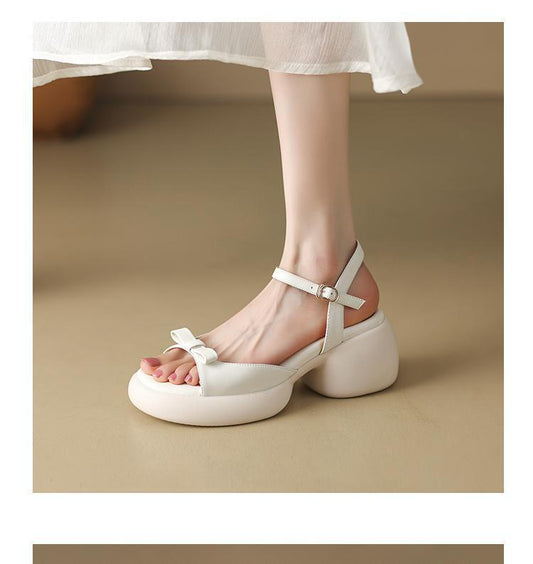 Fairy thick heel buckle with Roman sandals