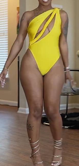 Bright yellow fashion sexy swimsuit