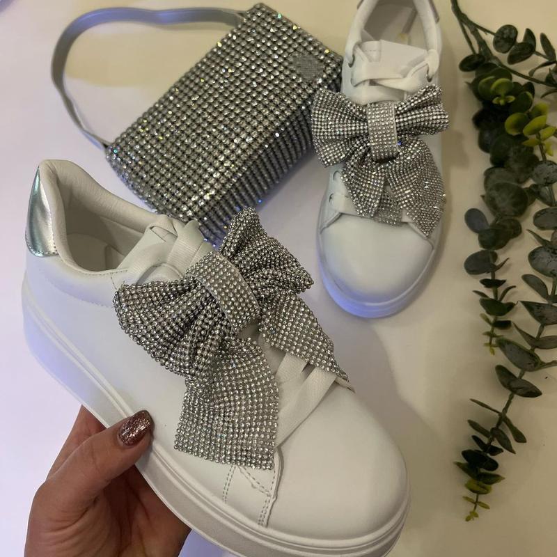 Sparkly Bow Casual Sneakers