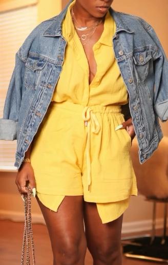 Yellow Shorts Set