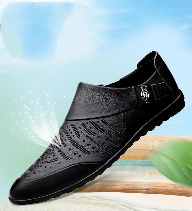 Pilot casual printed leather shoes