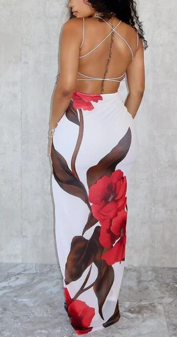 From Now On Mesh Print Maxi Dress