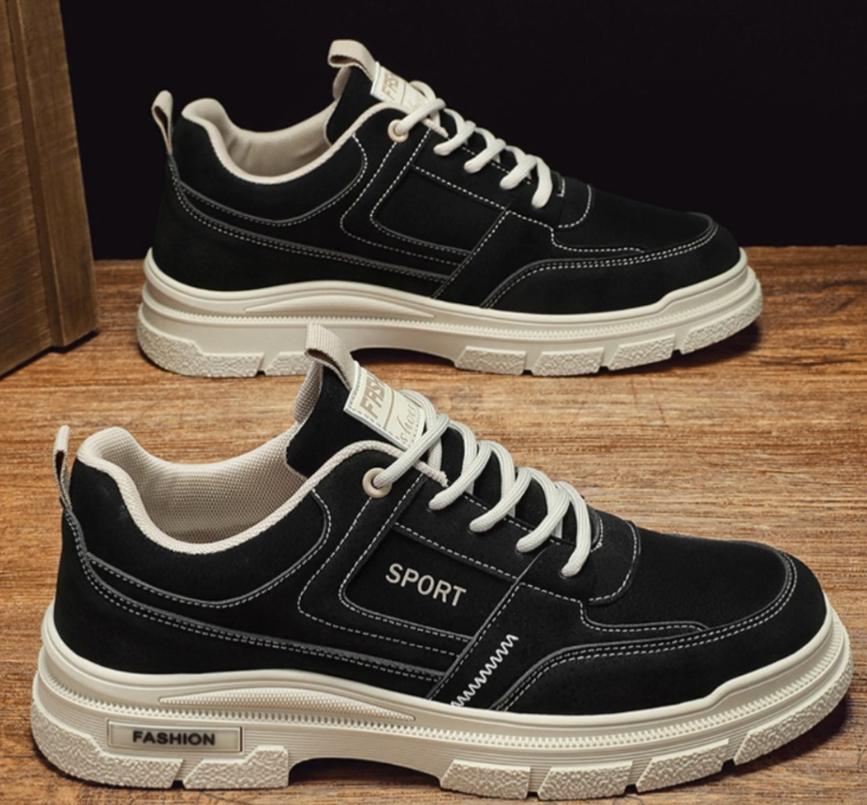 Black heightening breathable casual shoes