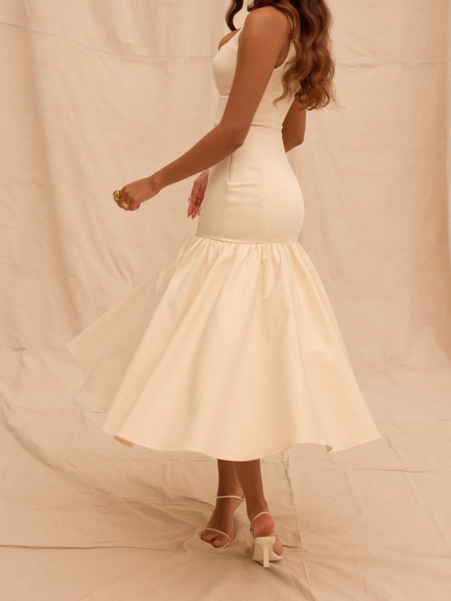 White fishtail suspender skirt