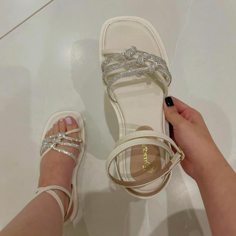 Rhinestone Platform Strappy Sandals