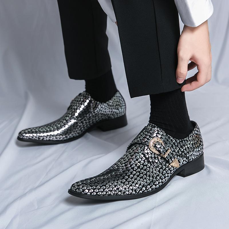 Fish scale pattern Chelsea boots